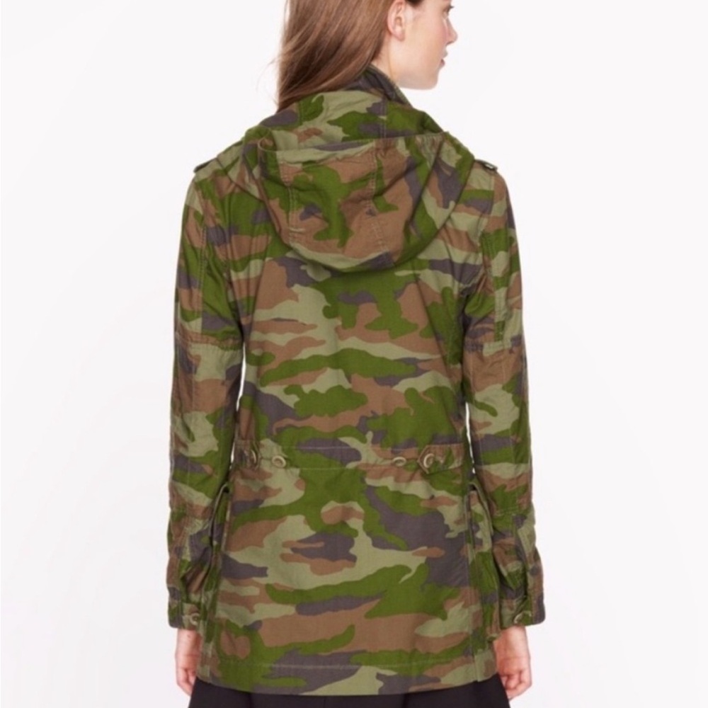 J. Crew Women's Hooded Camo Utility Jacket M - Picture 3 of 10